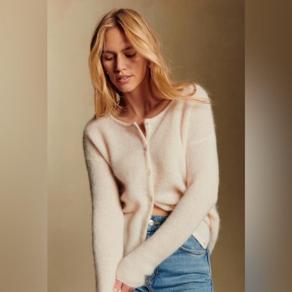Sezane Soft Cream Cardigan for Women